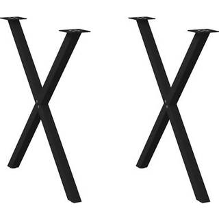Spisebordsben X-Formet 70X(72-73) Cm Stål Sort - 2 / 70 x (72-73) cm (40 mm)