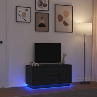 Sengebord Med Led-Lys 100X41X50 Cm - 100 cm / Sort eg