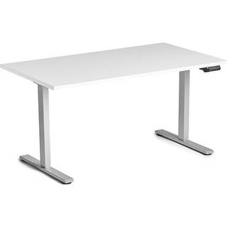 Ekoflex 2.0 hæve-sænkebord 140x80cm i hvid med alugråt stel