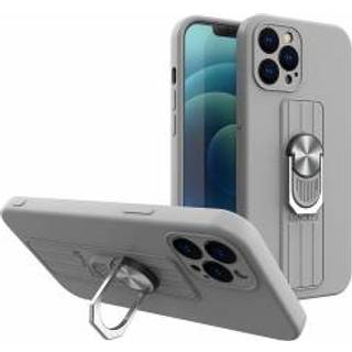 Ring cover silikon cover med fingergreb og stativ til iPhone 13 mini sølv