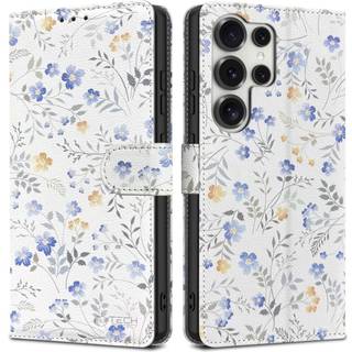 Samsung Galaxy S25 Ultra Tech-Protect Pungetui med Magnet og Stativ - Forårsblomster