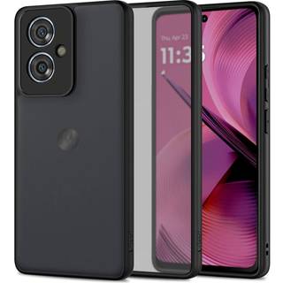 Tech-Protect MagMat Plastik Cover - Motorola Moto G55 - Gennemsigtig / Sort