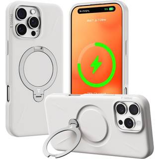 TORRAS - iPhone 16 Pro - Fleksibelt Plastik Cover m. Ring Kickstand - MagSafe Kompatibel - Hvid