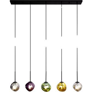 Canopus hængelampe, flerfarvet, 5 lyskilder, glas, E14