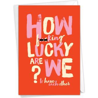 Nobleworks - Sjovt jubil?um lyk?nskningskort - Romantisk ?gtef?lle Humor Gifte par jubil?um Notecard - S? heldig C6942ang