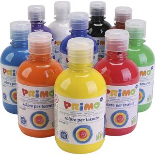 PRIMO Tekstilmaling - Ass. Farver 10x300ml