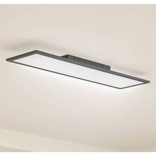 Lindby LED-panel Enhife, sort, 80 x 20 cm, metal, 4.000K