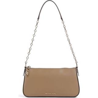 MK Empire Medium Leather Chain-Link Pochette - Natural - Michael Kors - ONE SIZE
