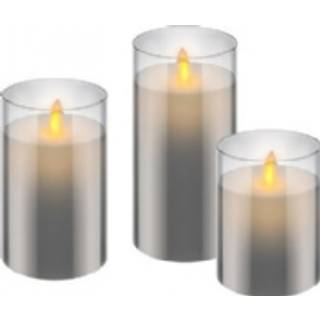 LED-vokslys i glasbeholder med timerfunktion - 3-pak