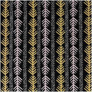 Stoff grafische Tanne schwarz-gold 140cm breit - Schwarz, Gold