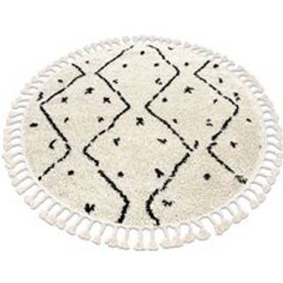 Tæppe BERBER TETUAN B751 hjul zigzag fløde kvaster berberi Marokkansk shaggy cirkel 160 cm