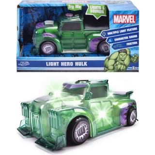 Marvel Hulk Light Hero legetøjsbil med lyd og lys - 15 cm