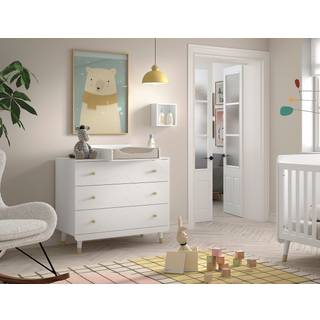 Skuffekommode med pusleplads – Billy sæt, hvid