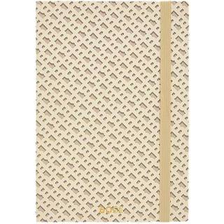 Cremefarvet A5-notesbog med monogrammønster