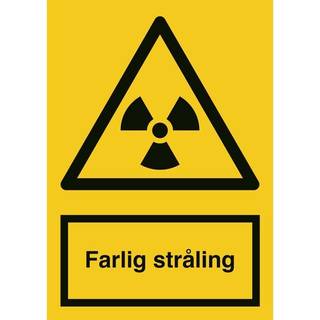 Advarselsskilt - Farlig stråling - Vinyl klistermærke - 148 x 105 mm (A6)