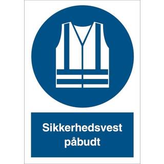 Sikkerhedsvest påbudt - Refleks Alu. - 148 x 105 mm