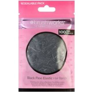 Brushworks Black Flexi Elastic Hair Bands 100pcs