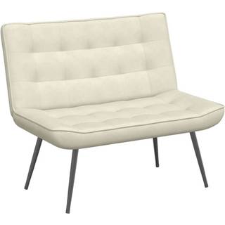 bænk 110x74x84 cm velour cremefarvet