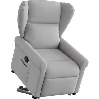 eldrevet lænestol med løftefunktion stof skygrå