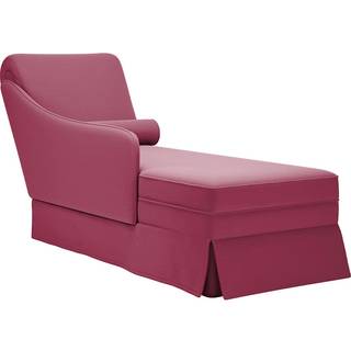 chaiselong med bolster og højre armlæn vinrød fløjl