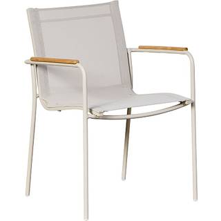 Mood Texteline havestol m. teak armlæn - sandy grey