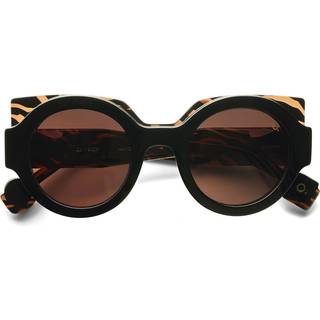 Etnia Barcelona Izzi Polarized BKZE 48 Solbriller Kvinder Black - Black On Zebra Print Laminate - 48mm