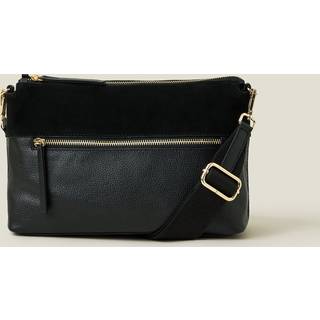 Accessorize Accessorize Black Leather Webbing Strap Cross-Body Bag