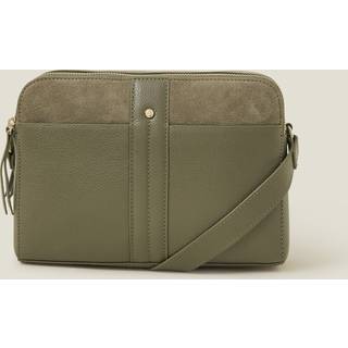 Accessorize Accessorize Green Double Zip Leather Cross-Body Bag
