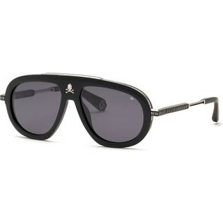 Philipp Plein Mand SPP151W PLEIN LEGACY 703 Solbriller Acetat Sort Røg Pilot Normal