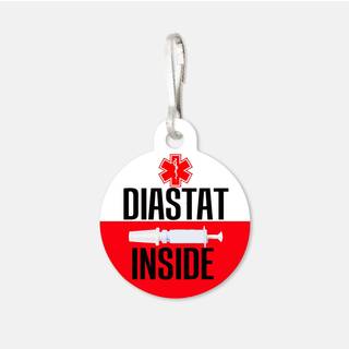 Medical Alert Tag - Diastat Inside - Pack Zipper Pull Charms/Anfald/Emergency Tag/Medical Advarsel