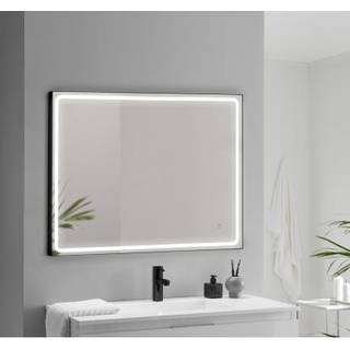 Houco MIA-1 LED-spejl med sort ramme, 34W - 100 x 80 cm
