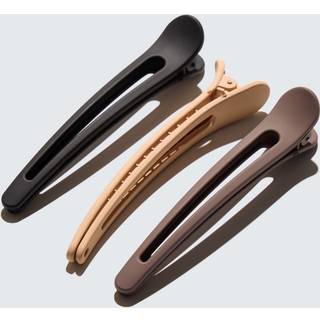 Duck Bill Hair Clips, 3-Pack, Coffee