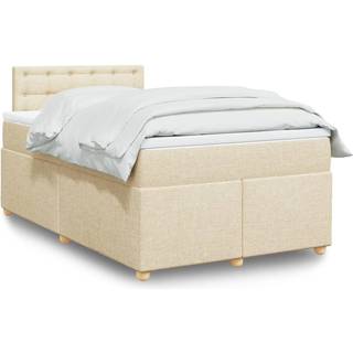 Kontinentalseng Med Madras Stof Farvet Creme - knapper / 120 x 200 cm