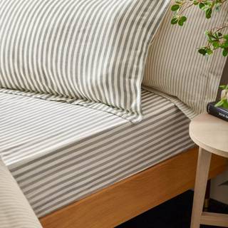 Yard Yard Grey Hebden Striped 100% Cotton Fitted Sheet