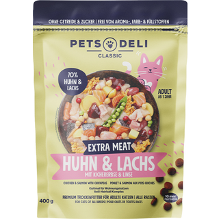 Pets Deli Extra Meat tørfoder med kylling og laks, kikærter og linser 182.38 DKK/1 kg