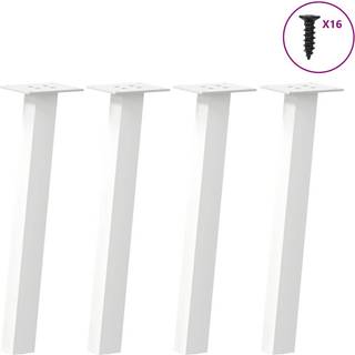 sofabordsben 4 stk. hvid 42 cm stål