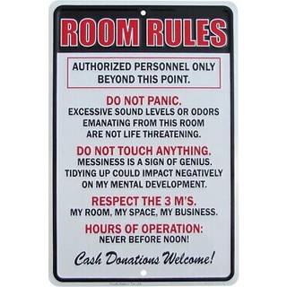 Treasure Gurus Room Rules Timer of Operation Metal Sign Sjove b?rn Sovev?relsesmand Cave Decor