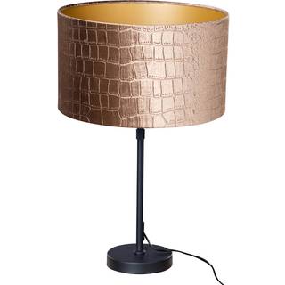 Bordlampe sort med fløjlslampeskærm krokodille design 35 cm - Parte
