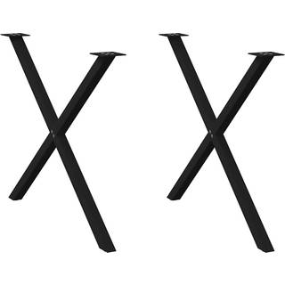 Spisebordsben X-Formet 70X(72-73) Cm Stål Sort - 2 / 90 x (72-73) cm (40 mm)