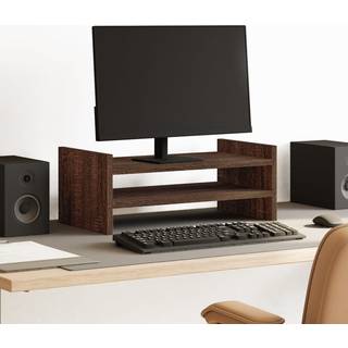 skærmstander 50x27x20 cm konstrueret træ brun egetræsfarve