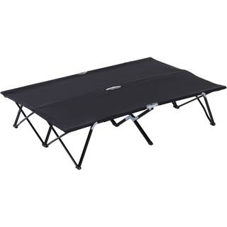 Double Camping Folding Sleeping Bed/Cot - Black
