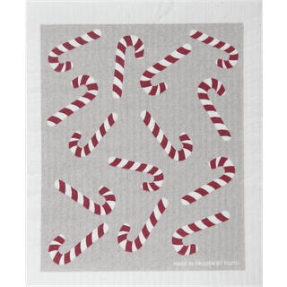 Pluto Design Candy cane karklud 17x20 cm Hvid-grå-rød