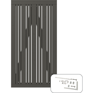 Plus Tangent Enkeltlåge i Umbragrå RAL 7022 95×180 cm inkl. beslag