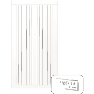 PLUS Tangent enkeltlåge inkl. beslag, hvid/nåletræ - 95 x 180 cm