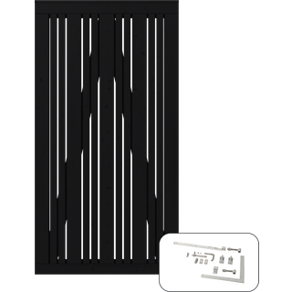 Plus Tangent Enkeltlåge i Sort RAL 9005 95×180 cm inkl. beslag