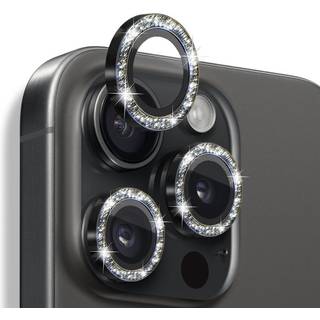 NORTHJO Kameralinsebeskyttelse med Glitter til iPhone 16 Pro / 16 Pro Max, Hærdet Glas