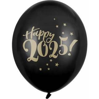 Sorte Happy 2025 balloner