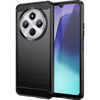 EIDERWOOD Xiaomi Redmi 14C Brushed Carbon Fiber Fleksibelt Plastik Bagside Cover - Sort