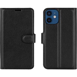 iPhone 12 Mini - EIDERWOOD Kunstlæder Flip Cover m. Kortholder & Ståfunktion - Sort