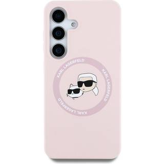 Samsung Galaxy S25 Karl Lagerfeld Double Heads Flydende Silikone MagSafe Cover - Pink